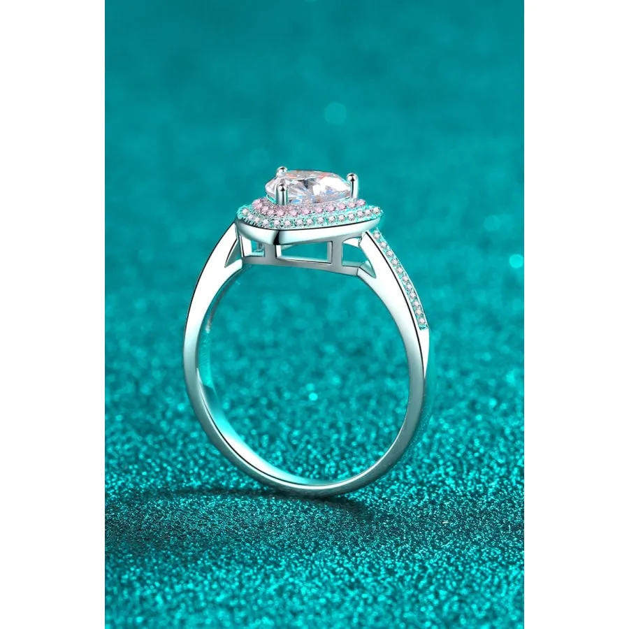 1 Carat Moissanite Heart 925 Sterling Silver Ring