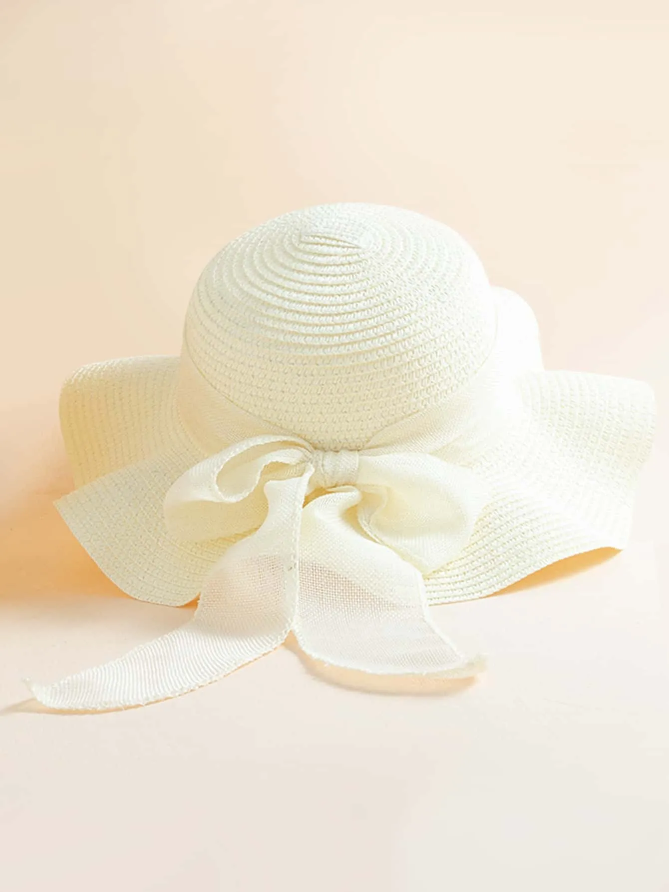 1pc Women Bow Decor Boho Straw Hat For Beach