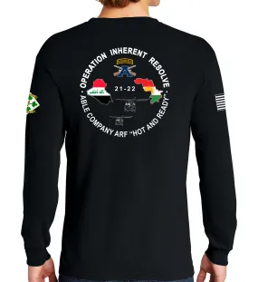 A Company Long Sleeve 50-50 Blend Unisex Shirt. This shirt IS approved for PT