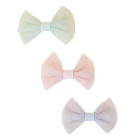 Accessorize London Girl's Set of 3 Party Bow Hair Clips