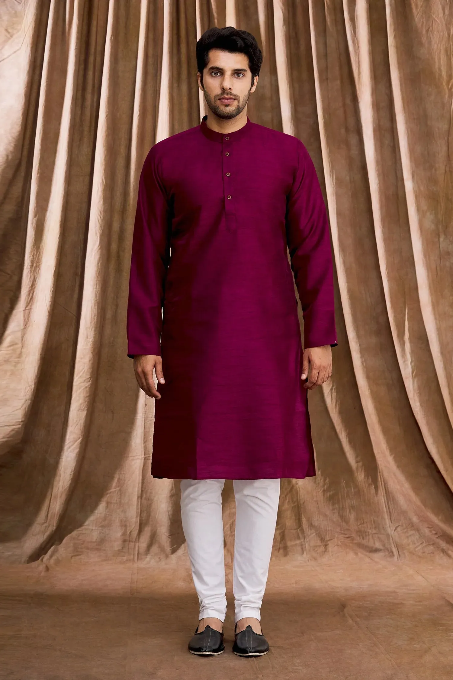 Aham Vayam's Mirror work Nehru jacket with Kurta set- Rent