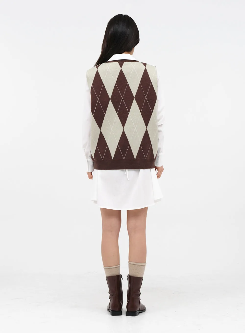 Argyle Knit Vest K0302