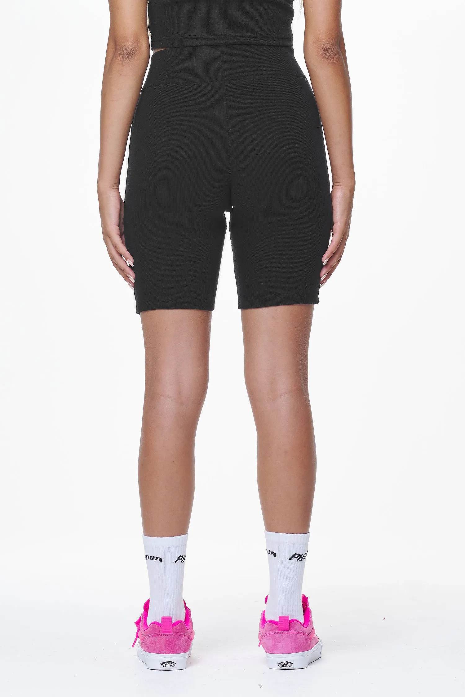 Barrie Rib Biker Shorts Black