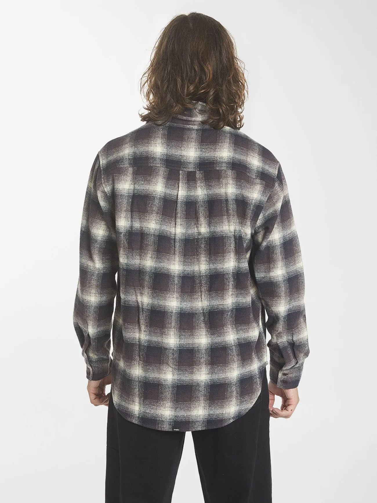 Barrio Long Sleeve Flannel Shirt - Deep Plum