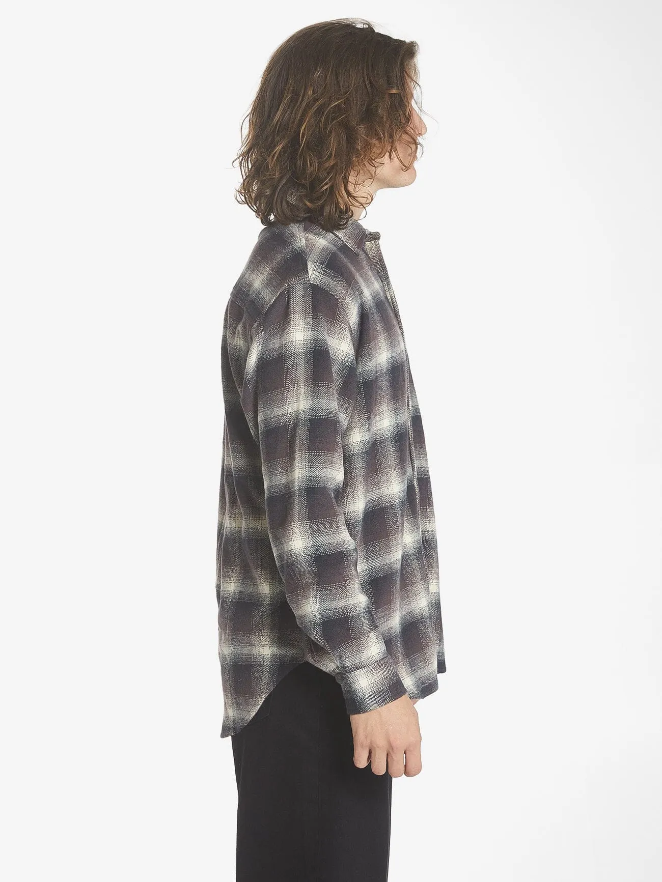 Barrio Long Sleeve Flannel Shirt - Deep Plum