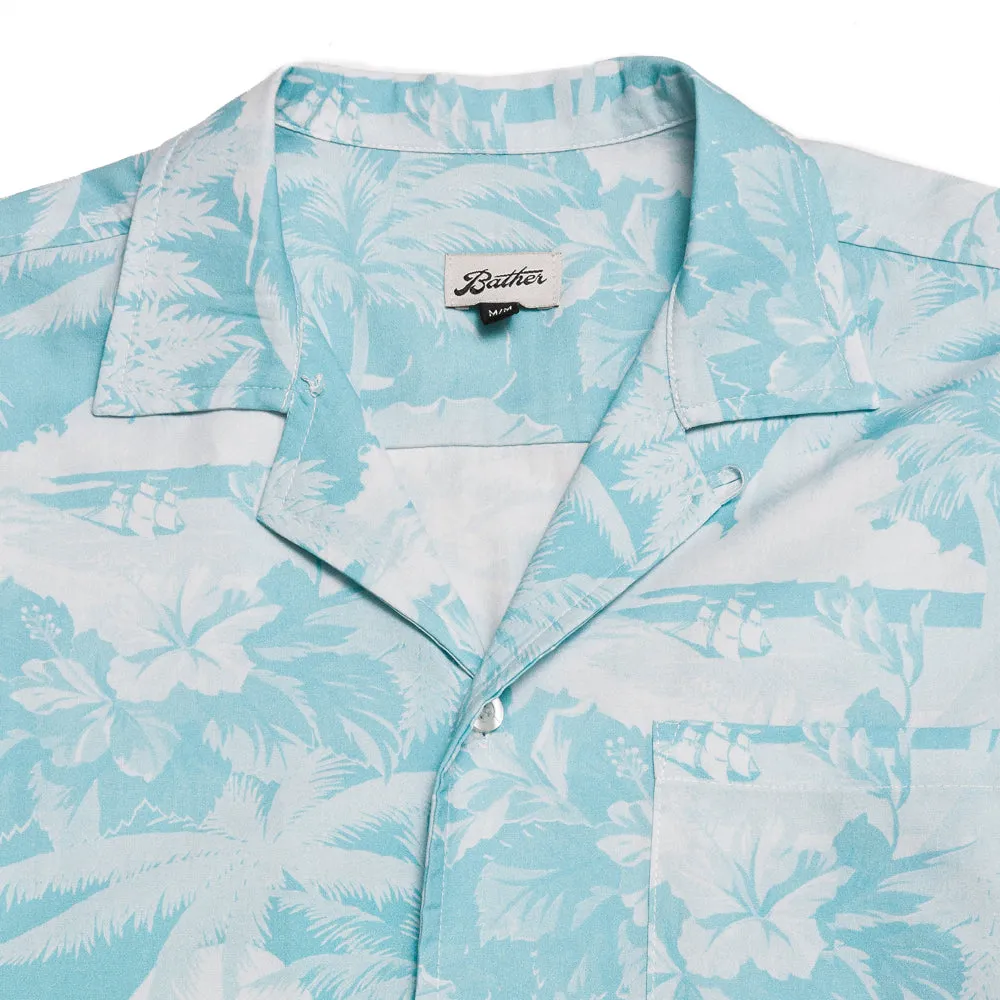 Bather Teal Aloha Camp Shirt