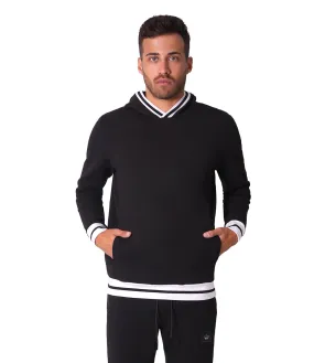 Bertigo Athletic Wear | Kiwi Rib Stripes Black Hoodie