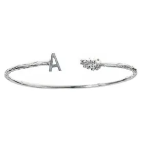 Better Jewelry Personalized Letter   Grape End West Indian Bangle .925 Sterling Silver