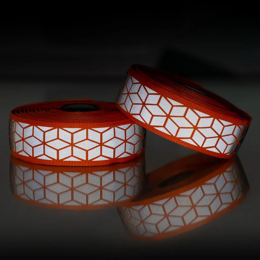 BTP Woven Bartape - Reflective Cube Neon Orange