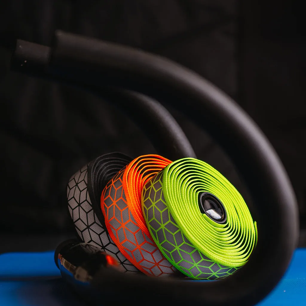 BTP Woven Bartape - Reflective Cube Neon Orange