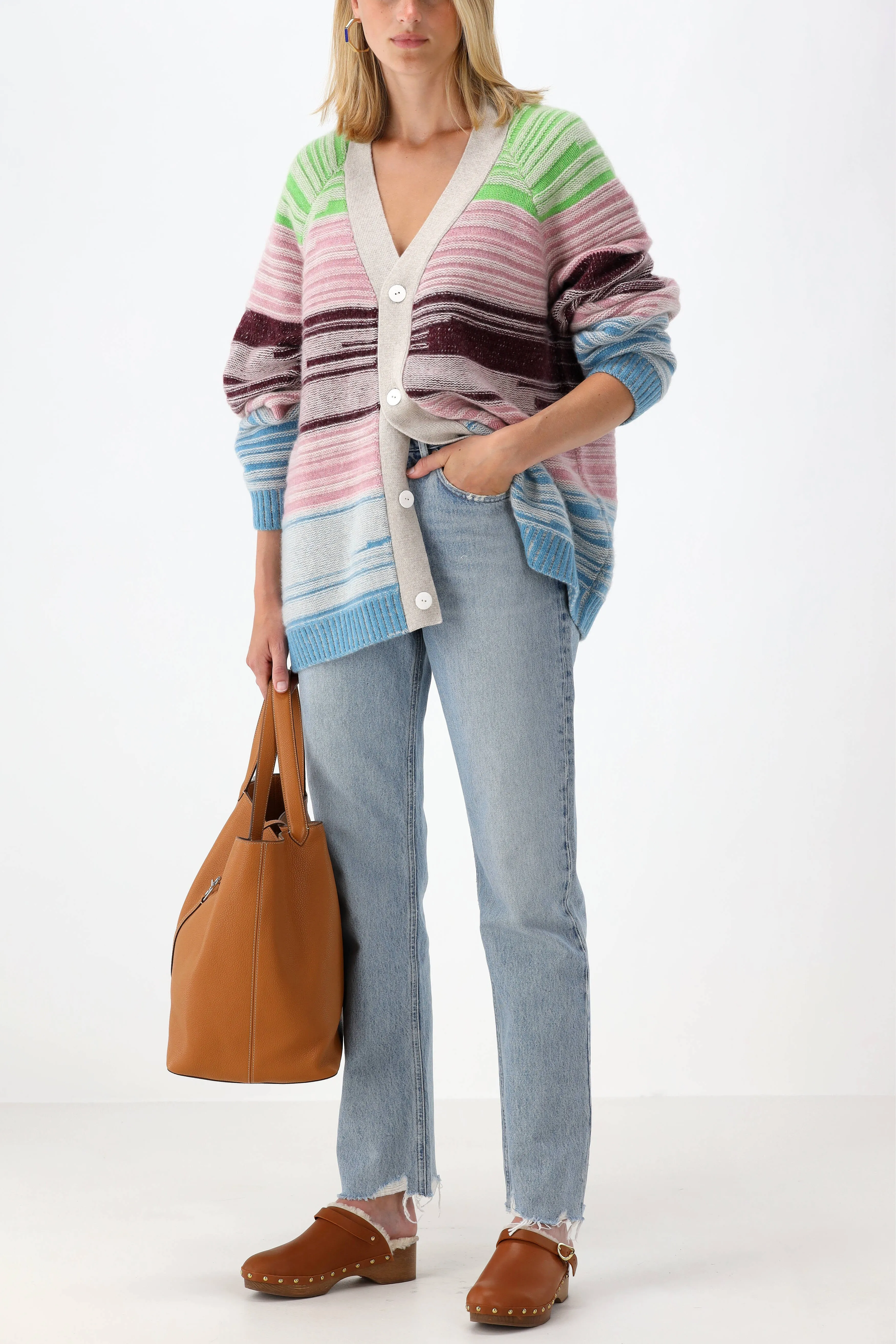 Cardigan Mix n Marl in Rosette Stripes