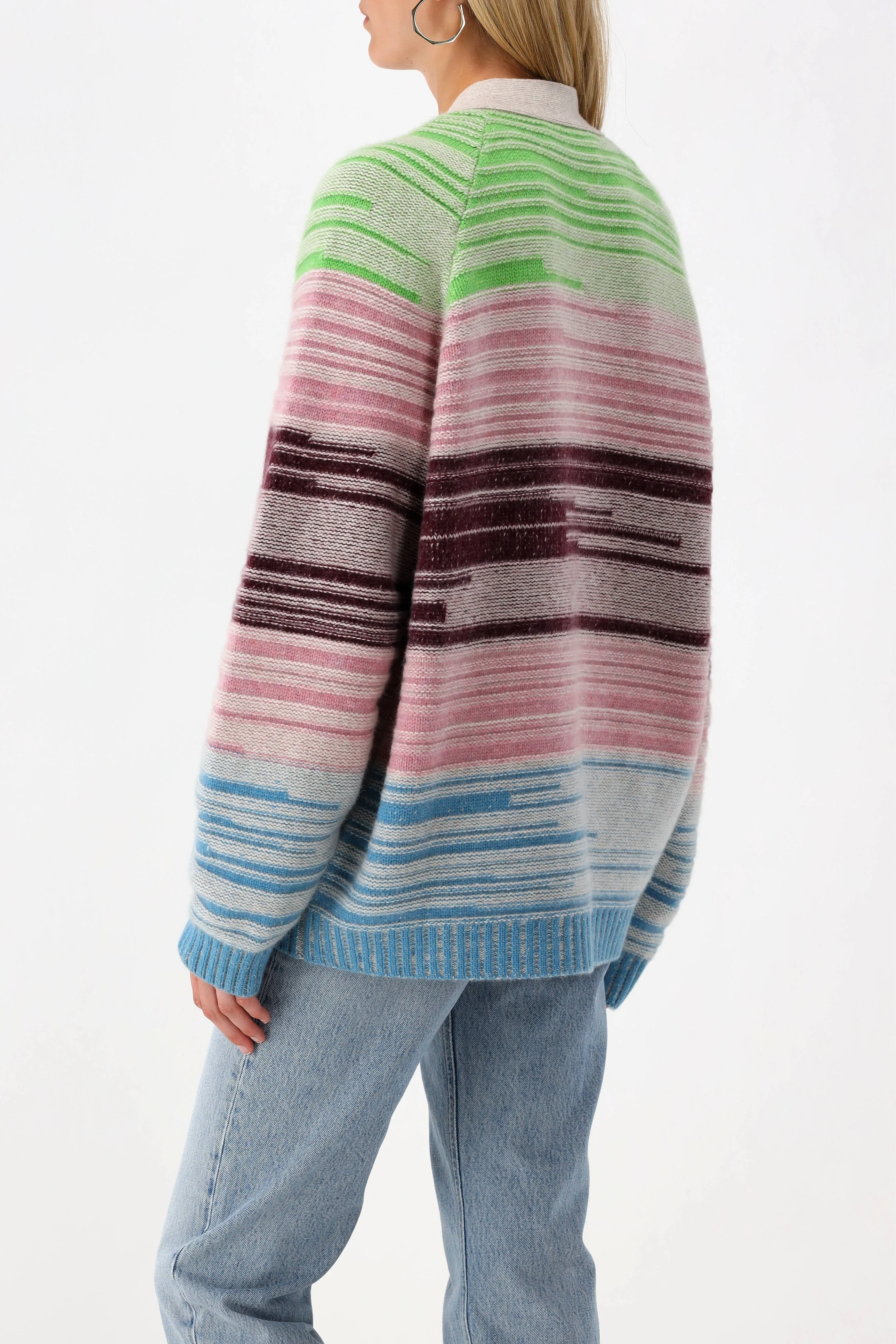 Cardigan Mix n Marl in Rosette Stripes