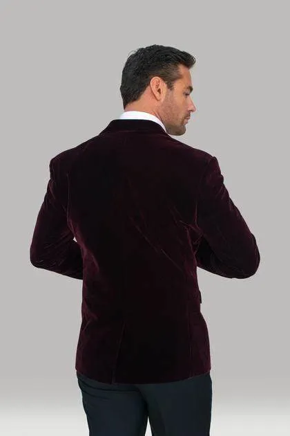 Cavani Velvet Blazer Wine