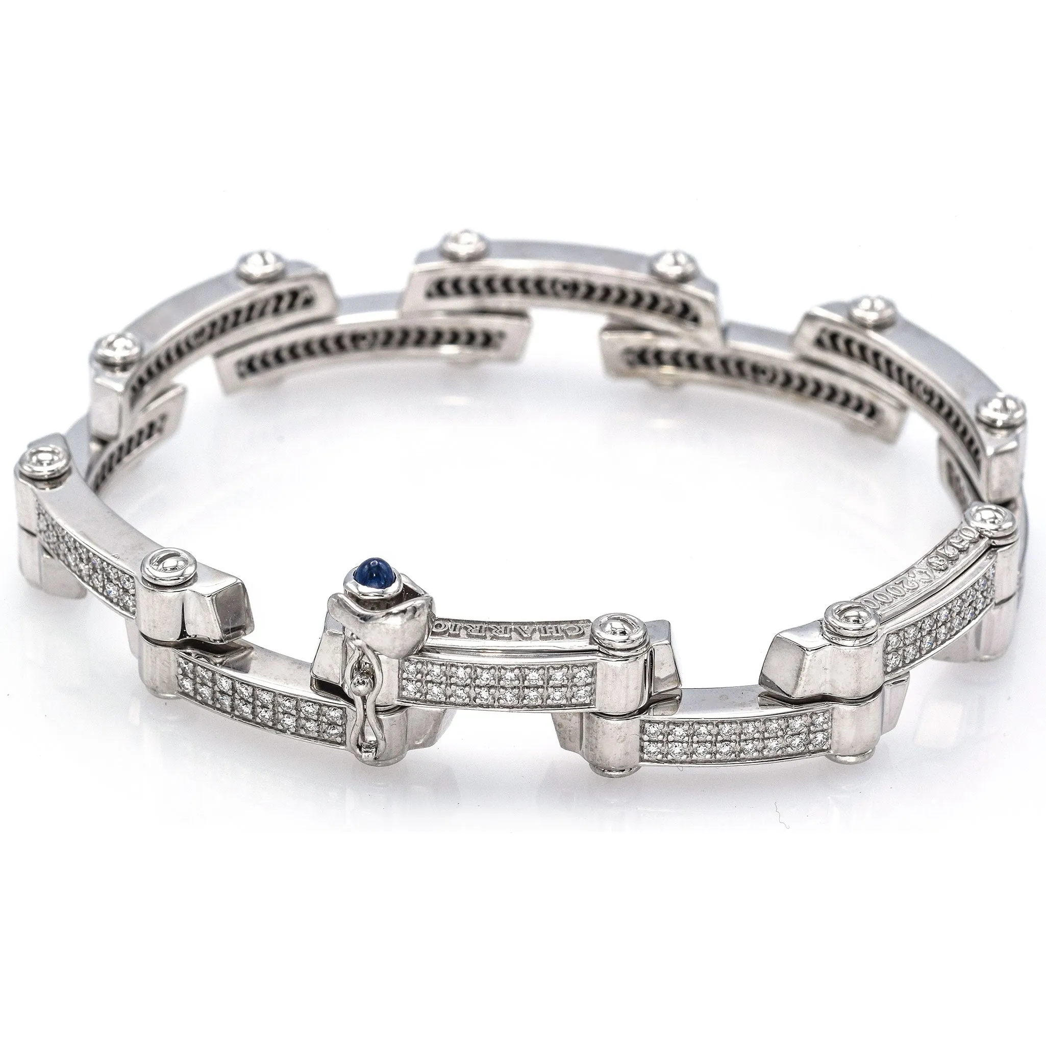 Charriol 18K White Gold Diamond Millennium Bracelet