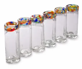 Confetti Rim Shot Glass -  2 oz - Set of 6