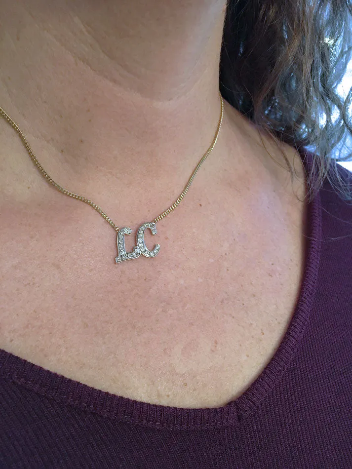 CZ Two Initial Necklace