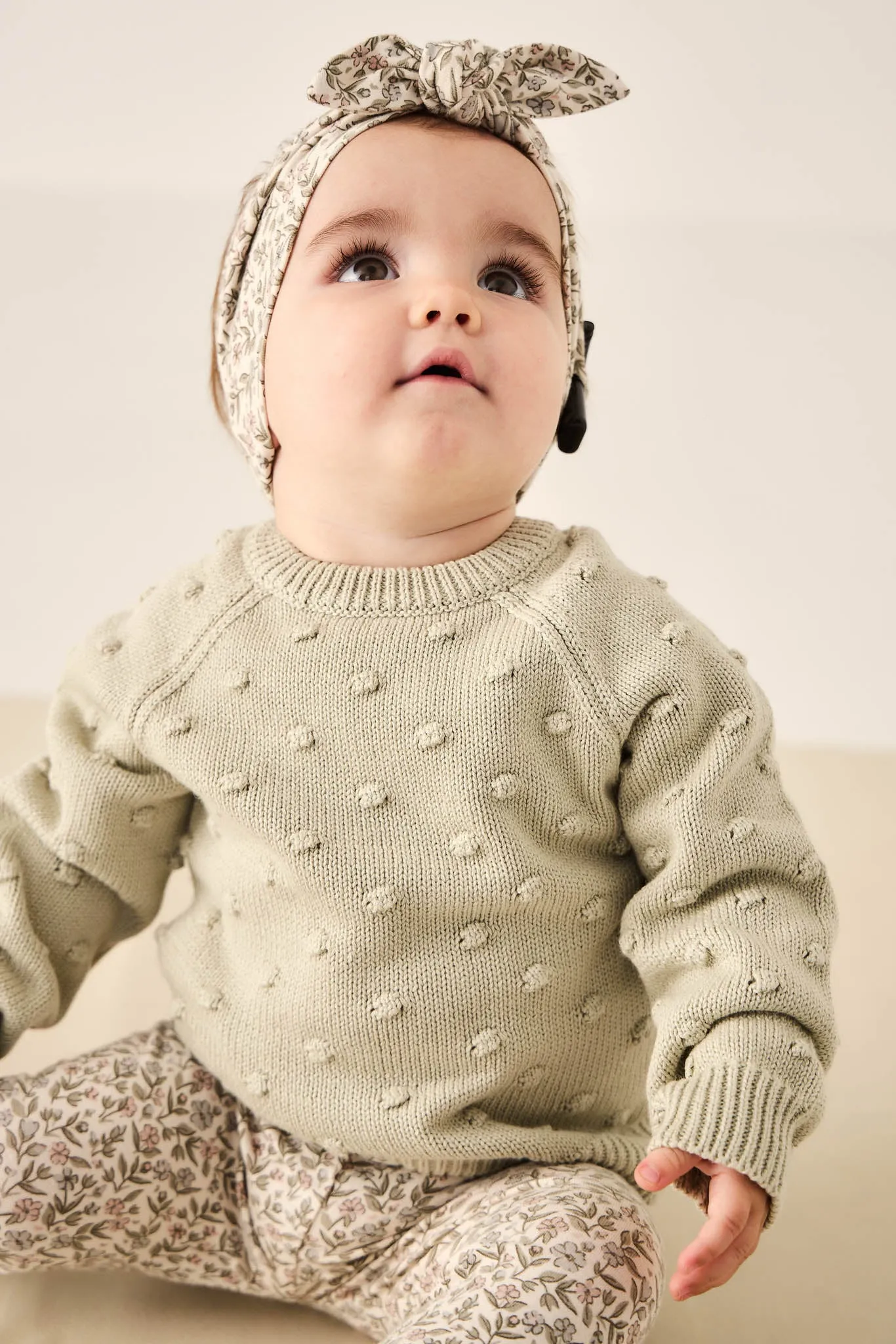 Dotty Knitted Jumper - Honeydew