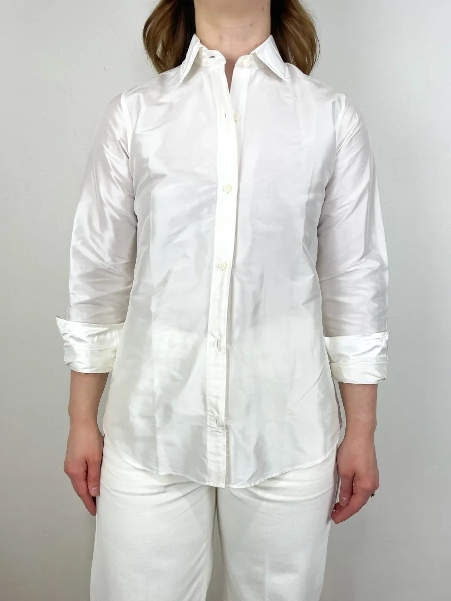 Elsie Shirt in Ivory Silk