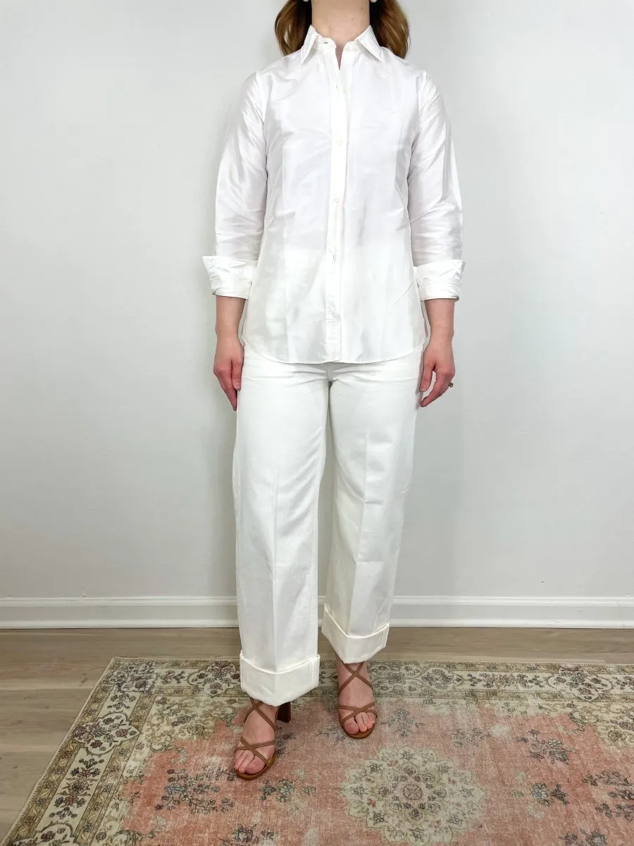 Elsie Shirt in Ivory Silk