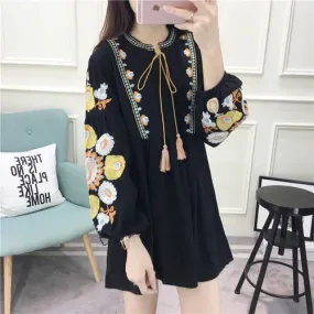 Embroidery Dress Long Sleeve