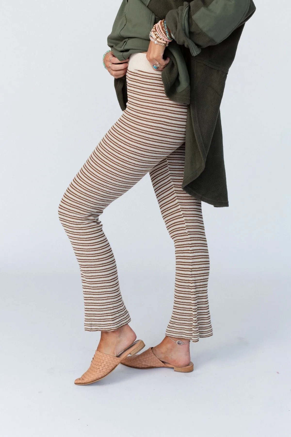 Faith Sweater Knit Pant - Beige Multi