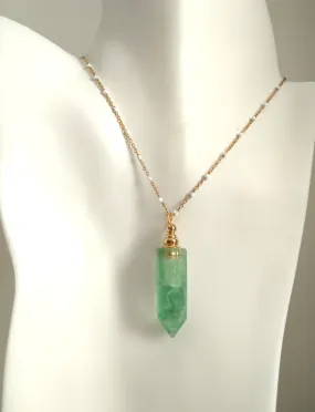 Flourite Stalactite Essential Oil Bottle Pendant