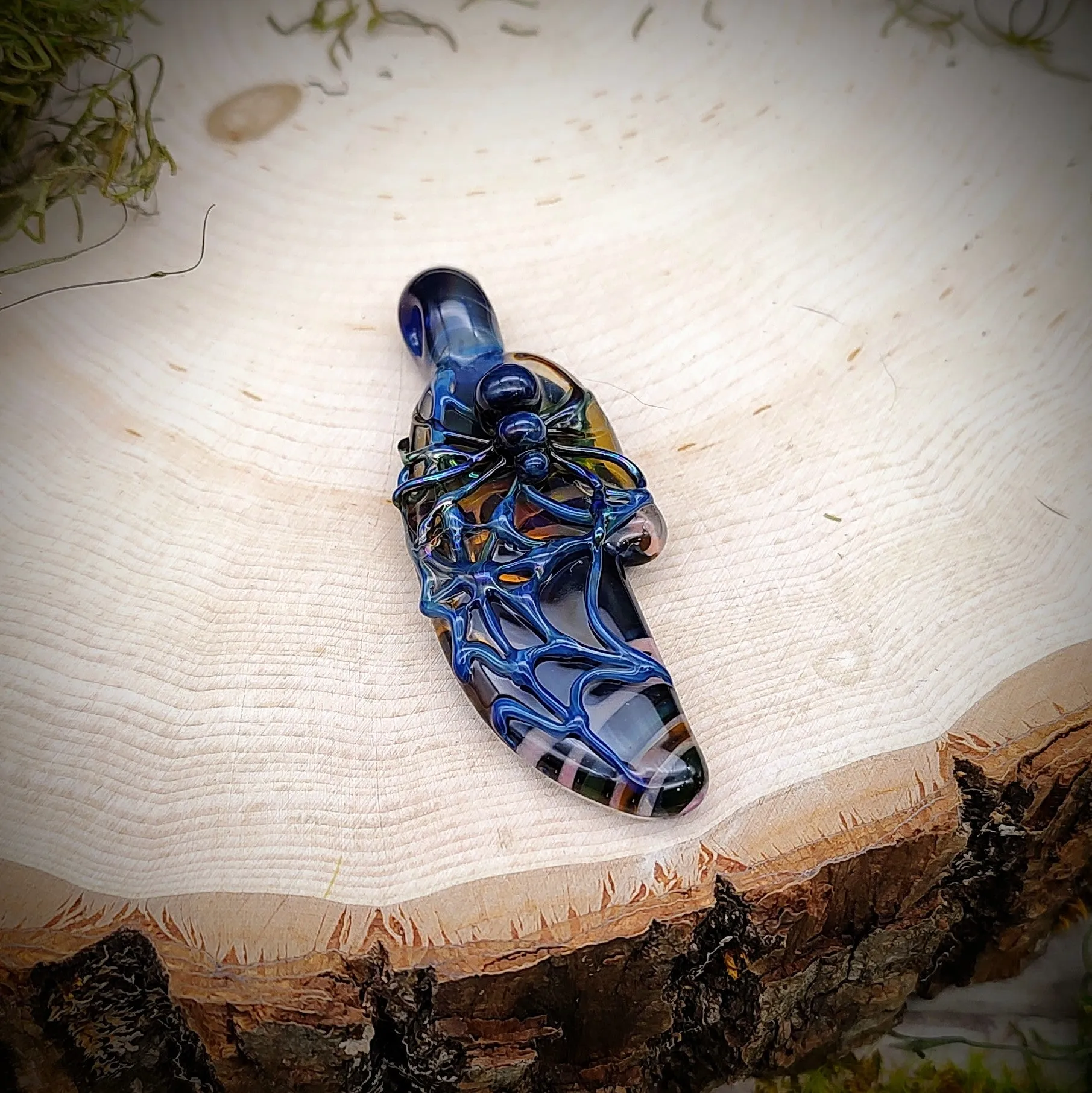 Fumed Spider Pendant (Ready To Ship)