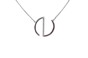 GeoArt Open Round Ruby Diamond Necklace