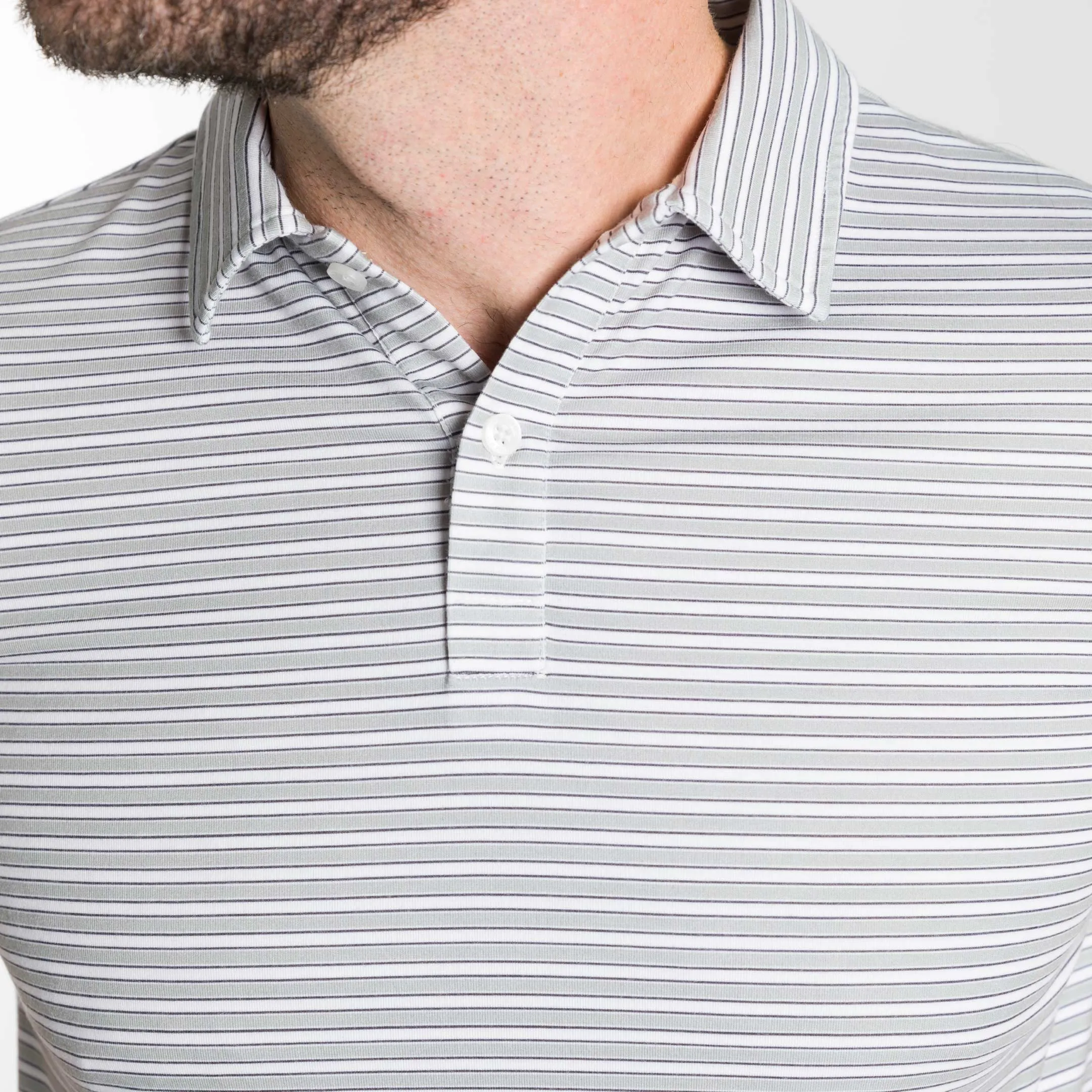 Grey Stripes Tech Polo