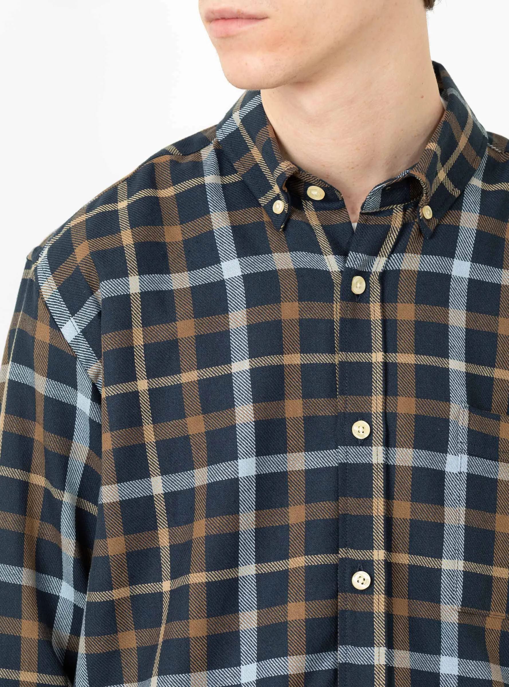 Grip Check Shirt Navy Check