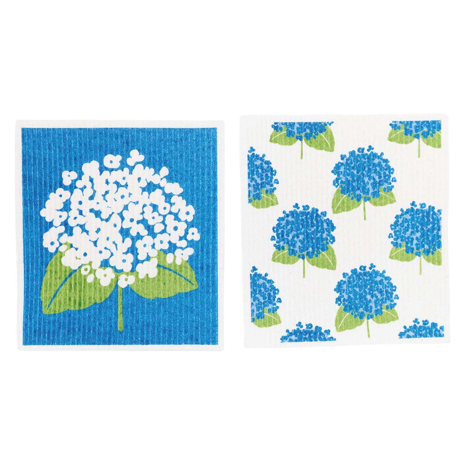 Hydrangea Eco-Friendly blu Sponge Cloth- Set of 2