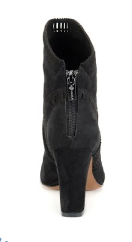 Isola Women's •Evoda• Suede Laser Cut Mid Bootie Black 8M