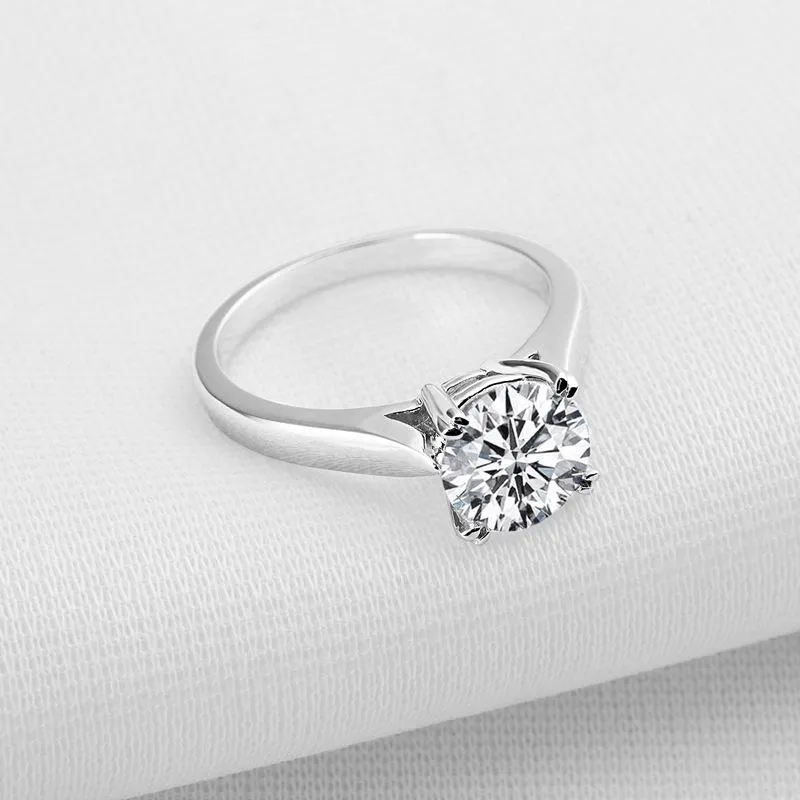 Jolics Round Cut Double Prong Engagement Ring