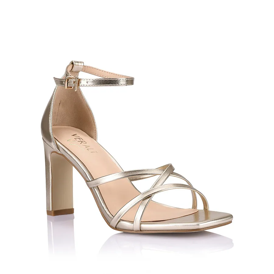 Kingdom II Block Heel Sandals - Champagne