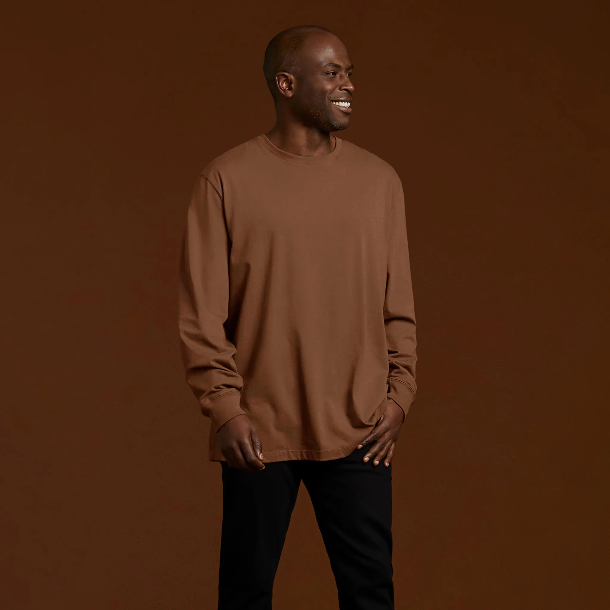 Long Sleeve Boxy Tee | Chocolate