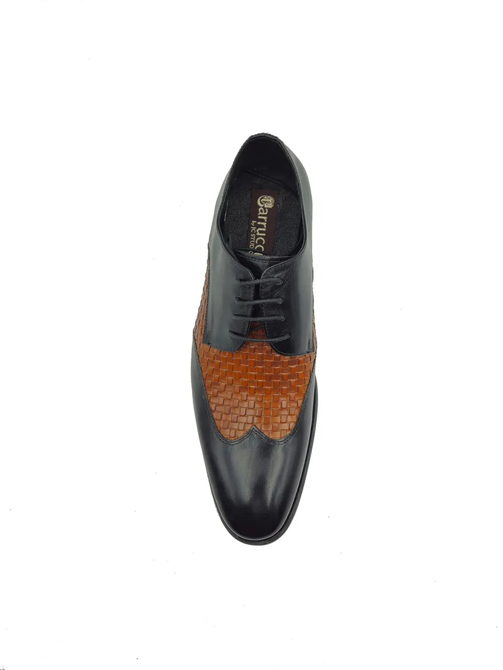 Medallion Wing-tip Basket Weave Four Eyelets Oxford