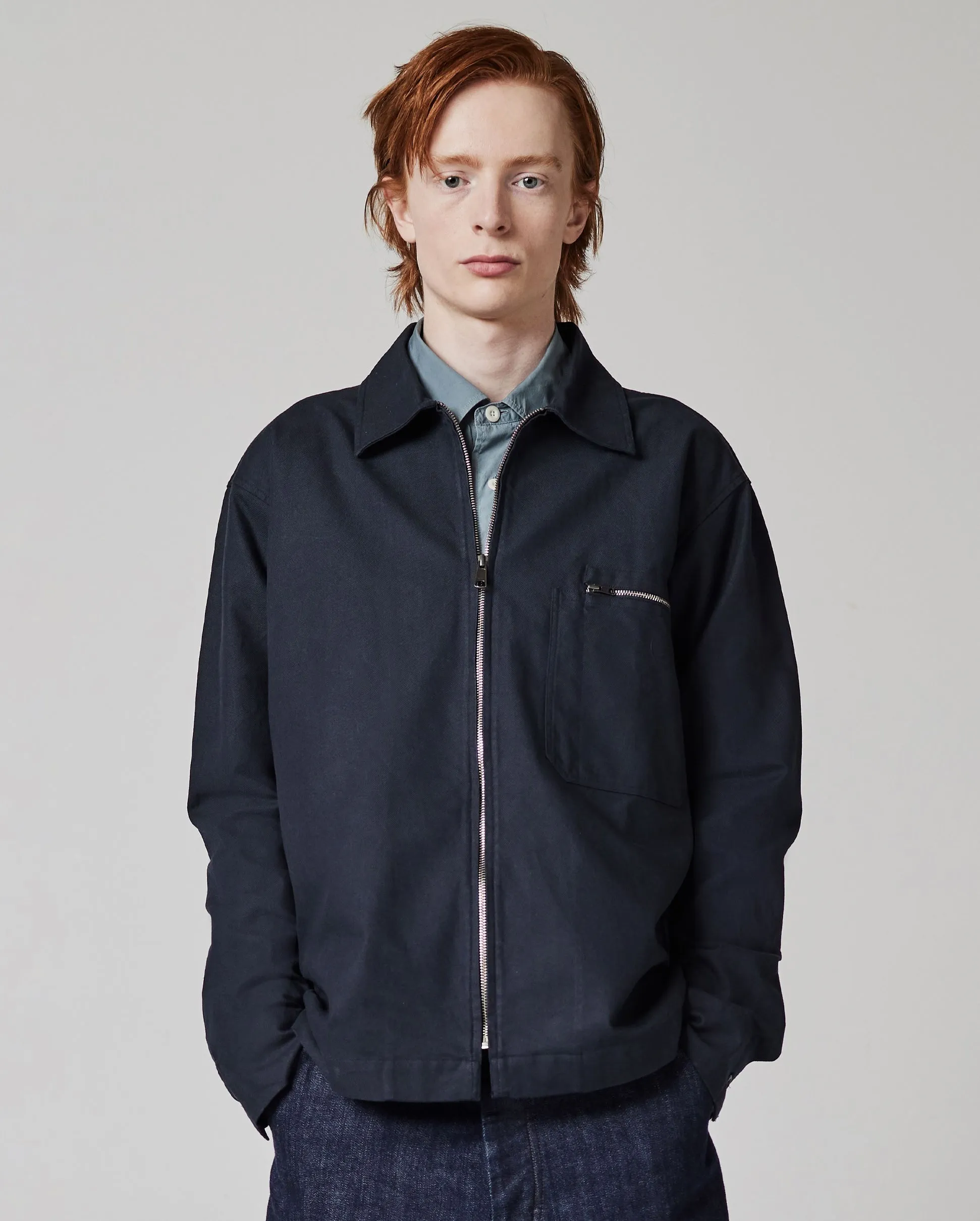 MHL ZIP OVERSHIRT / DARK NAVY