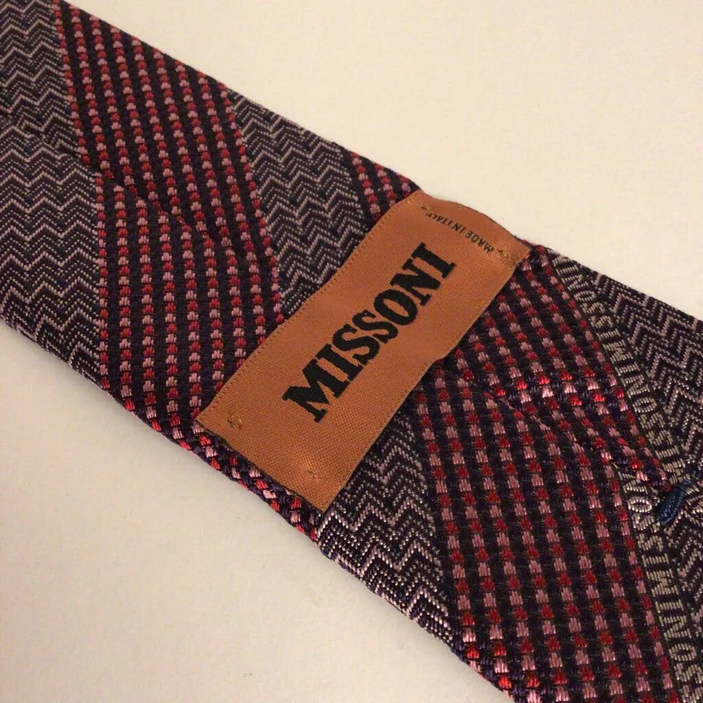 Missoni Silk Necktie, Monogrammed Stripes