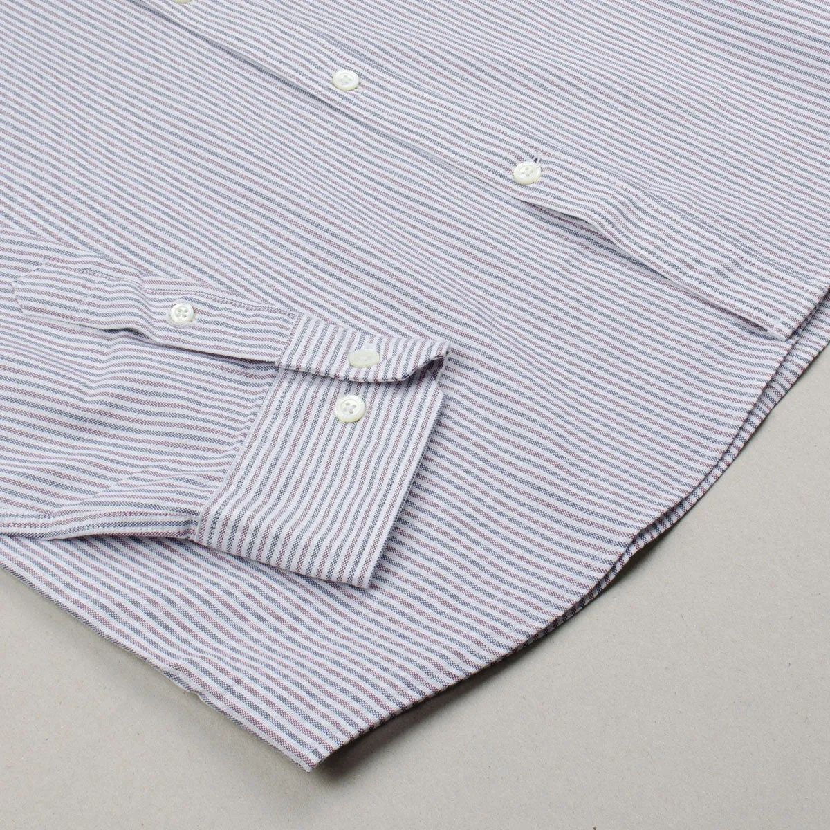 Norse Projects - Anton Oxford Shirt - Eggplant / Dark Navy Stripe