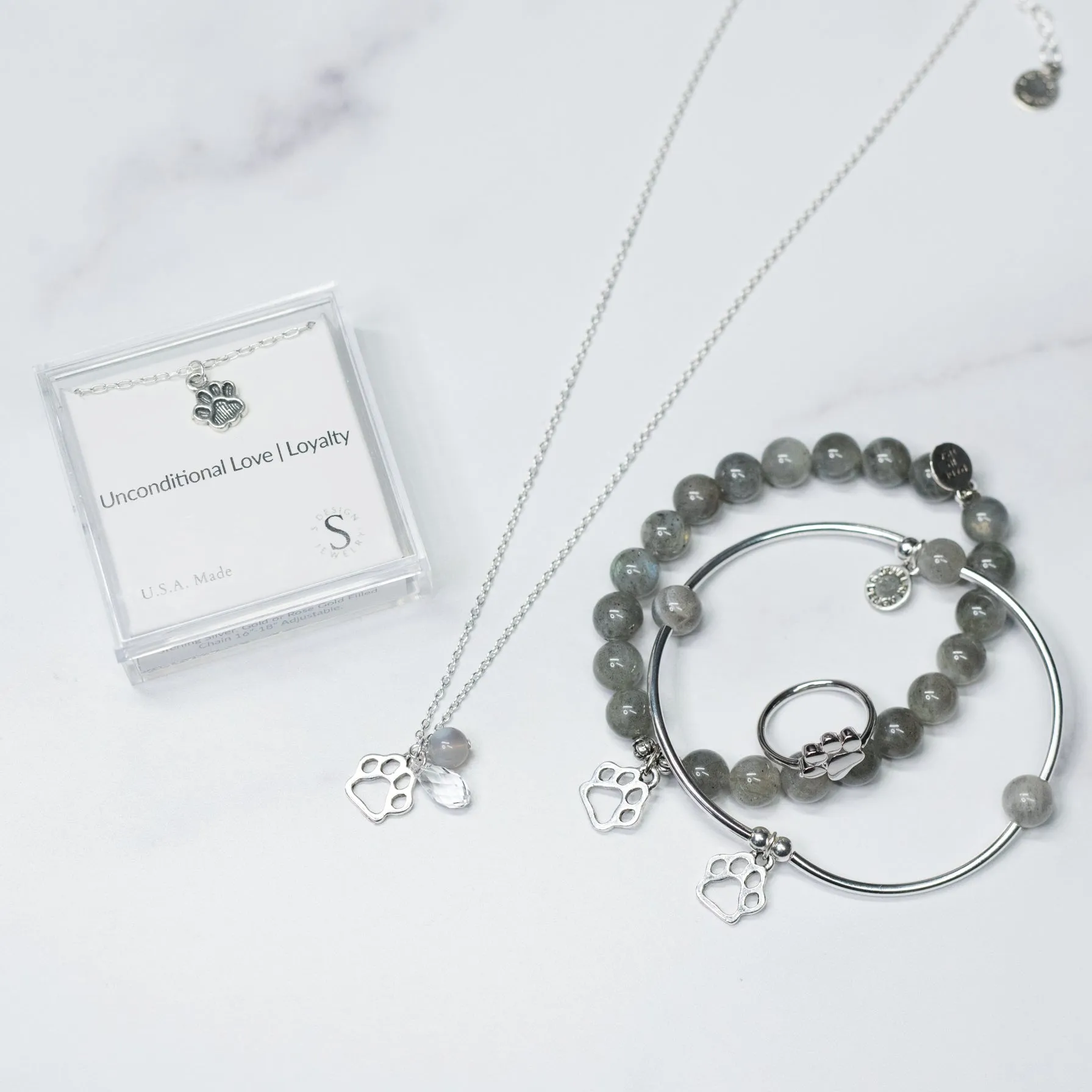 Paw Print | Little Layer Necklace | Sterling Silver