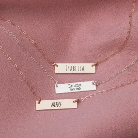 Personalized Name Bar Necklace