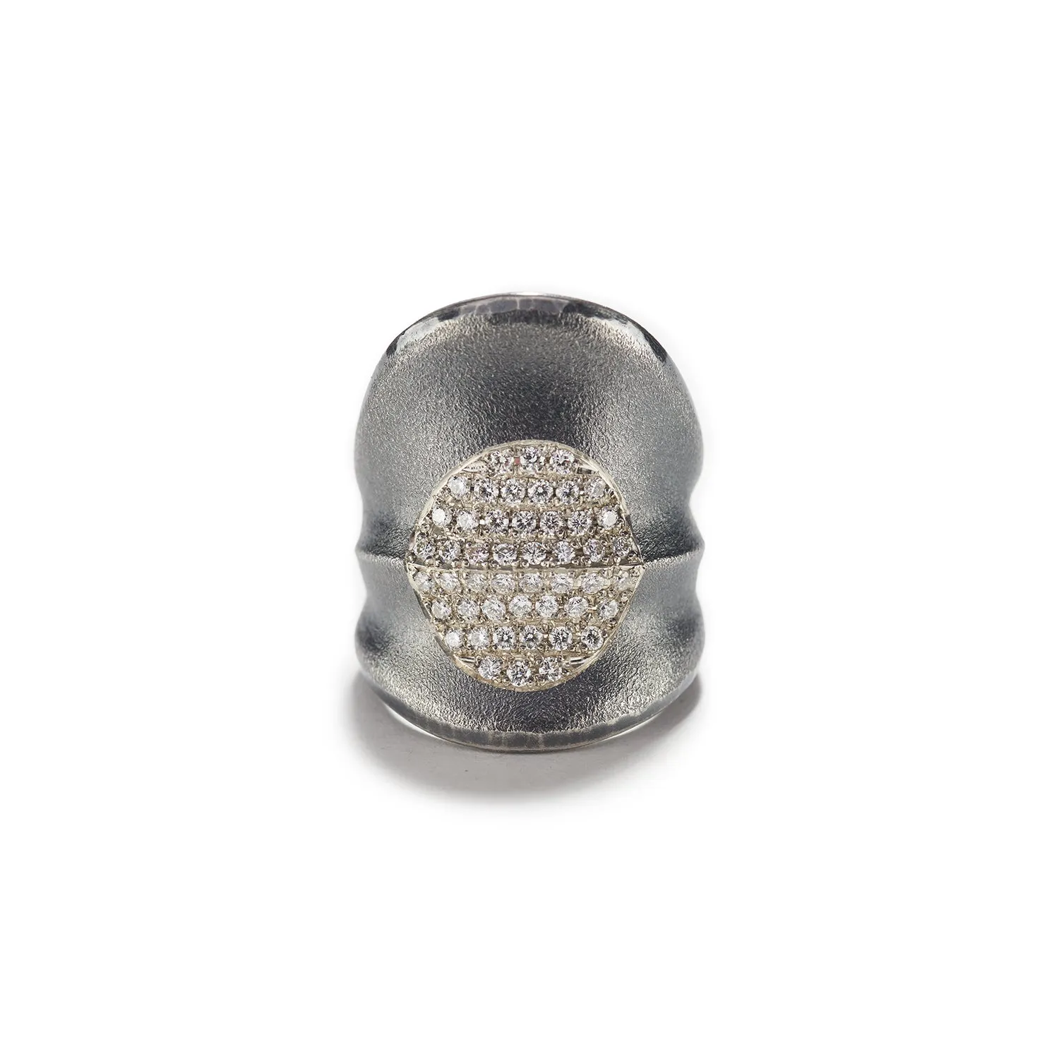 Plate of Diamonds Silver Ring