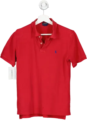 Polo Ralph Lauren Red Slim Fit Cotton Mesh Polo Shirt  (14-16 Years) UK L