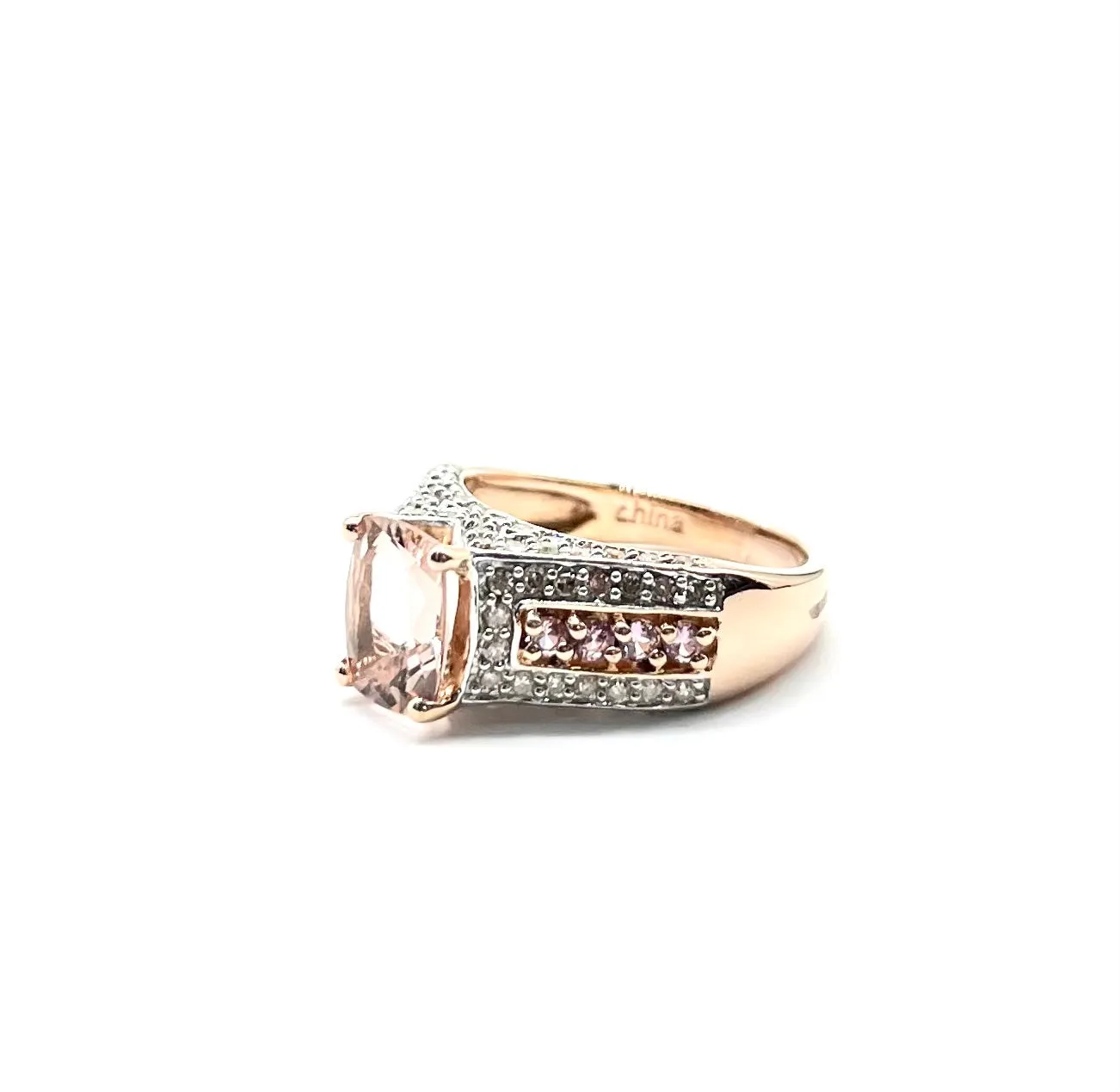 Rose Gold Morganite & Diamond Ring