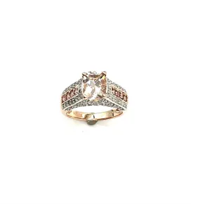 Rose Gold Morganite & Diamond Ring