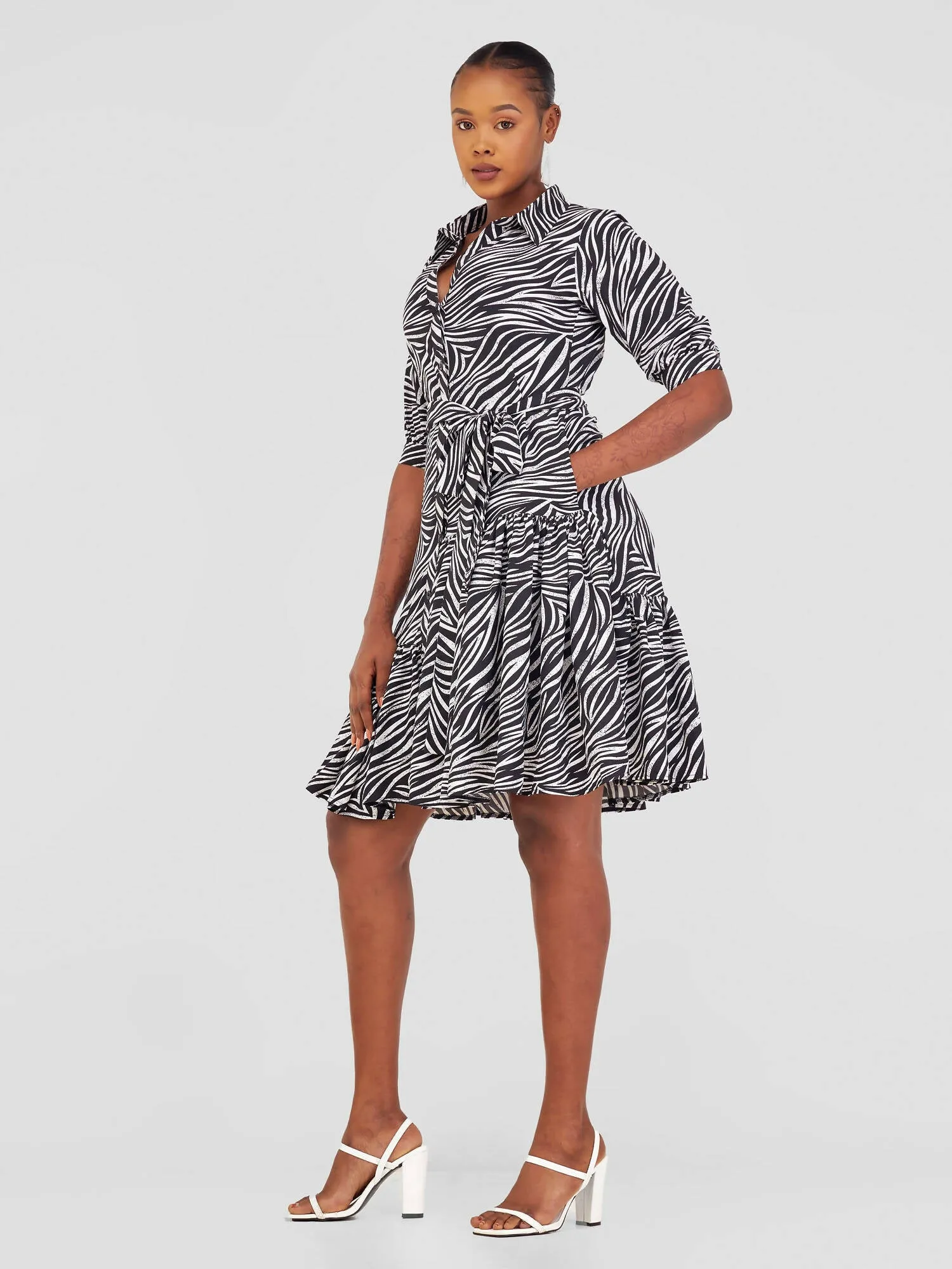 Salok Havilah Ella Shirt Dress - Black Print