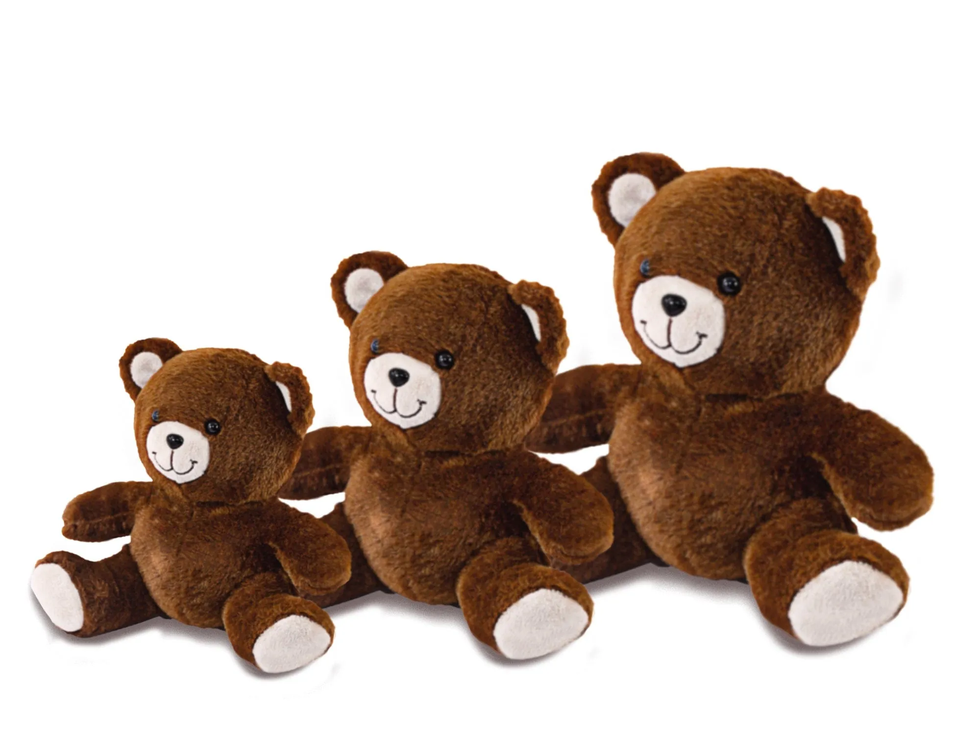 Set of 3 Brown Teddy Bears (Small, Medium and Large)