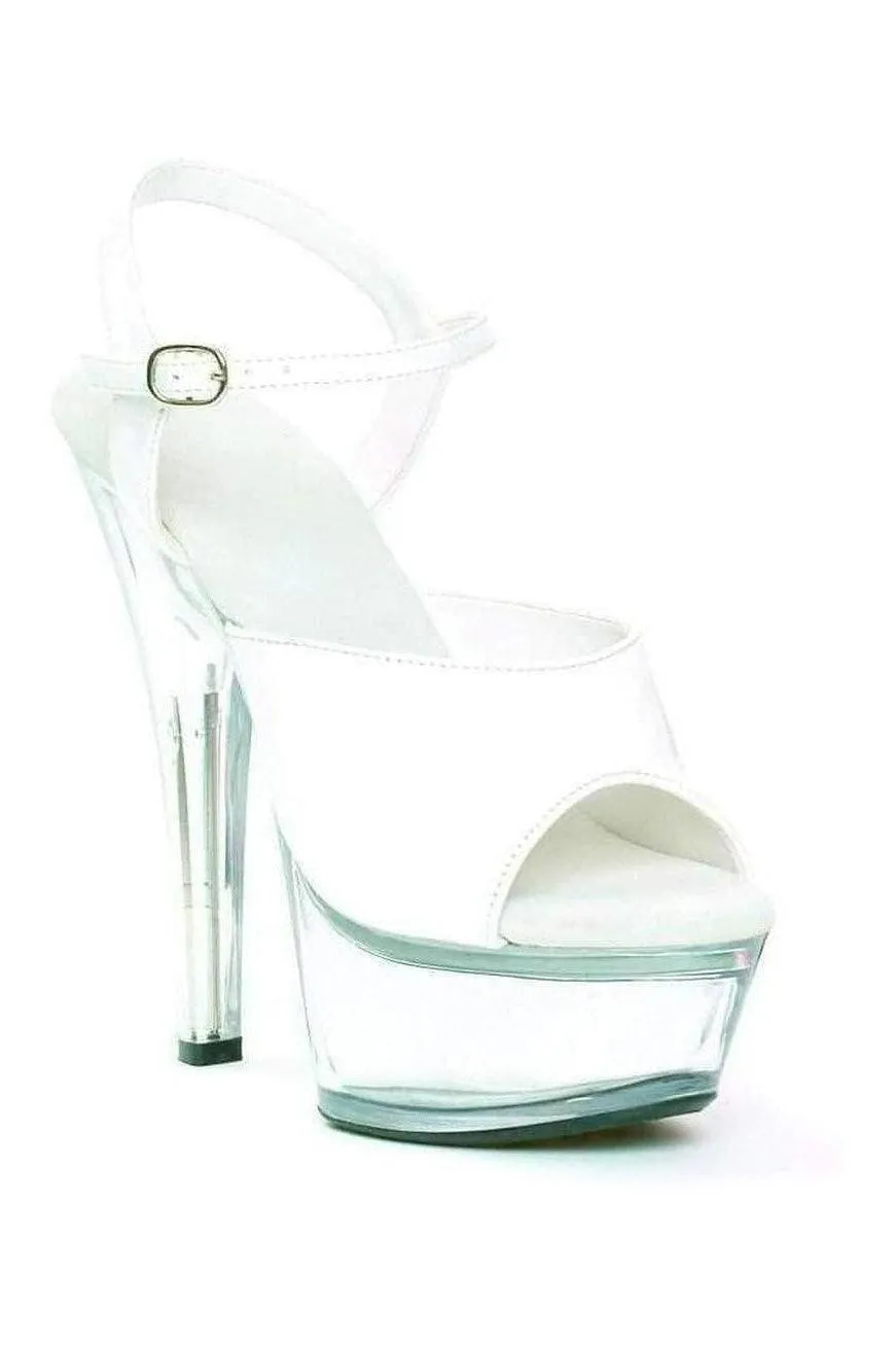 SS-601-JULIET-C Platform Sandal  | White Patent