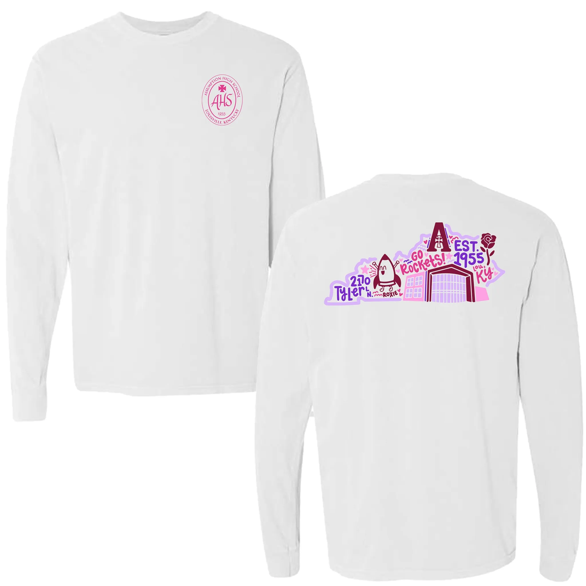 T-shirt - Long Sleeve - White - AHS Collage